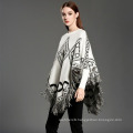 Womens Cardigan Wraps Winter Knitted Cable Fringes Shawls Sweater Poncho (SP618)